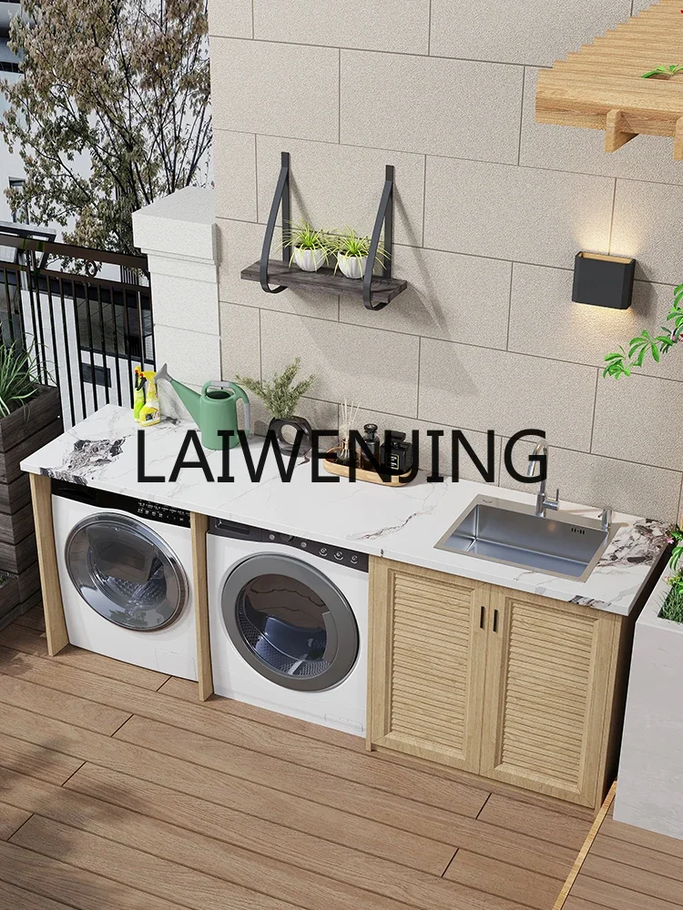 

Outdoor wash basin custom balcony washing machine dryer integrated cabinet storage courtyard wash basin combination