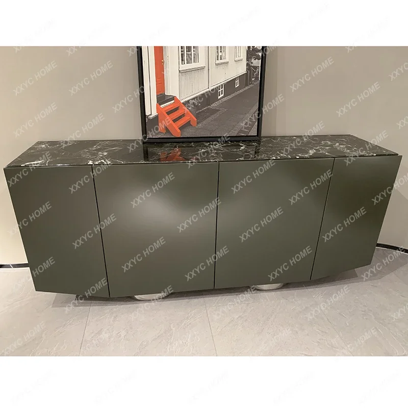 

Y Light Роскошный входной шкаф Буфет для хранения Лакированный шкаф из натурального мрамора из орехового дерева