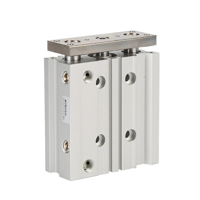 Vente chaude 2026 : Cylindre pneumatique compact à tiges de guidage MGPM, à triple axe et double effet, pour systèmes pneumatiques