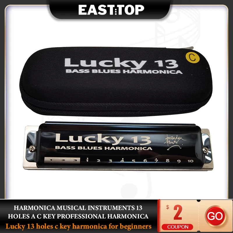 EASTTOP LUCKY 13 Harmonica 13 Holes A C Key Professional Harmonica Musical Instruments