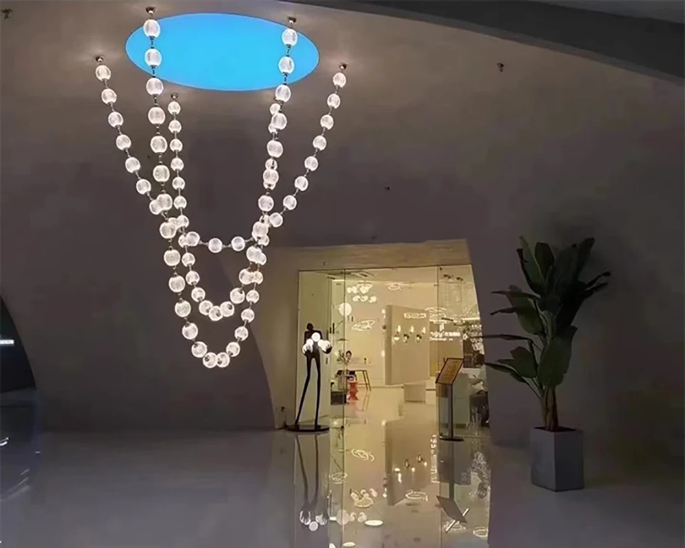 Pearl Necklace Design LED Dimmable Chandelier Balls
