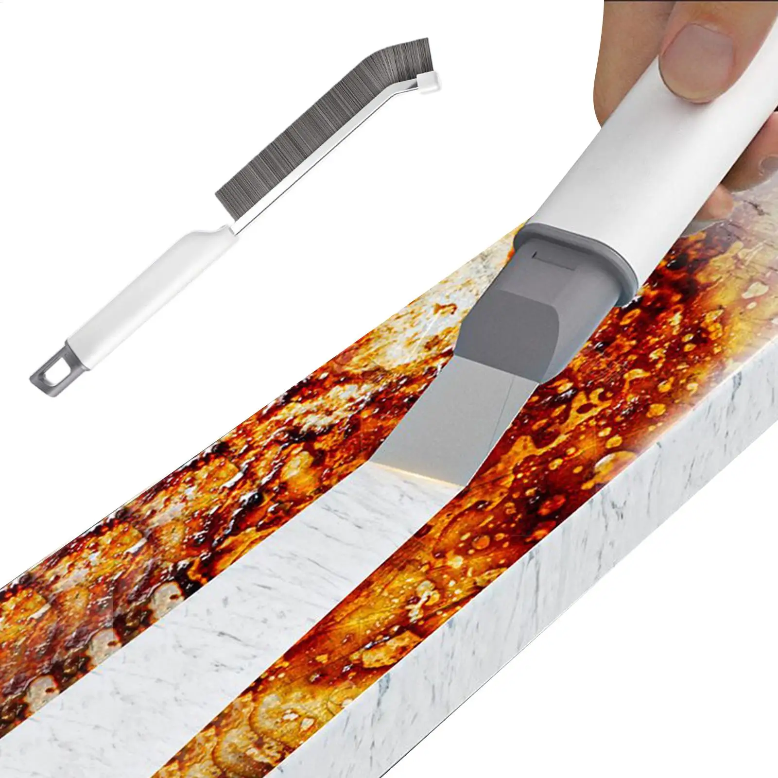 

Инструмент для чистки щелей, тонкая щетка для чистки с жесткой щетиной, скребок из нержавеющей стали для затирки, туалетная плинтус, оконная сетка, машина