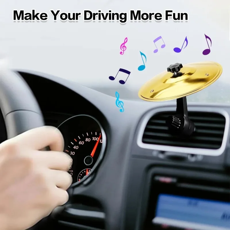 Clip-On Mini Air Vent Musical Drum, Legierung Untertasse Auto Auto Lüftungsschlitze Drumstick Dekoratives Zubehör Einfach zu installieren Klemmstil – Detail 6