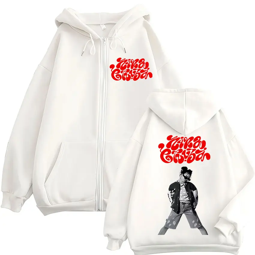 2025 Singer Nina Chuba Tour Album Zip Up Hoody Men Women Hip Hop Oversized Jacket Sweatshirts Fashion Long Sleeve Zipper Hoodies