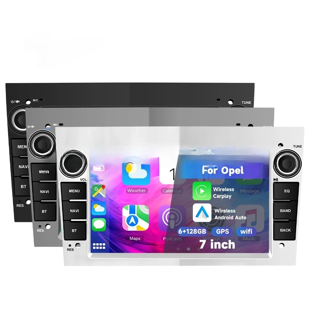 Radio para Auto Android 6+128GB 7'' con CarPlay Inalámbrico y Android Auto para Opel Astra/Antara/Vectra/Corsa/Zafira/Meriva IPS/DSP/WIFI