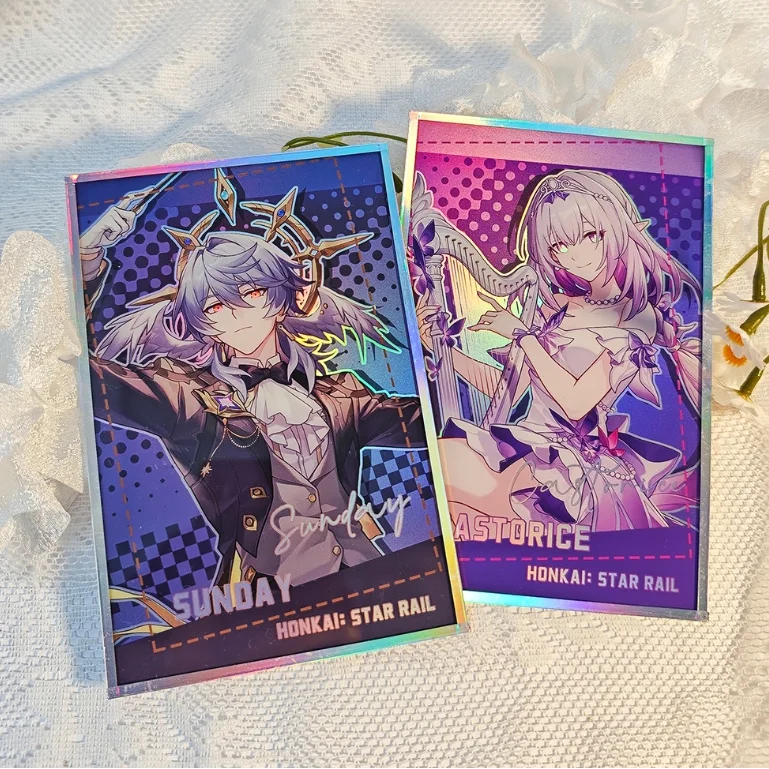 Honkai Star Rail Castorice Sunday Jingyuan Dr. Ratio Acheron  Double Flash Card Paper Acrylic Game Collectible Cards Anime Merch