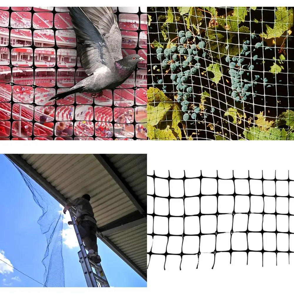 

Прочная сетка от птиц из полипропилена для садов, простая установка, ячейки 1/2 дюйма, 200 футов x 14 футов, черная