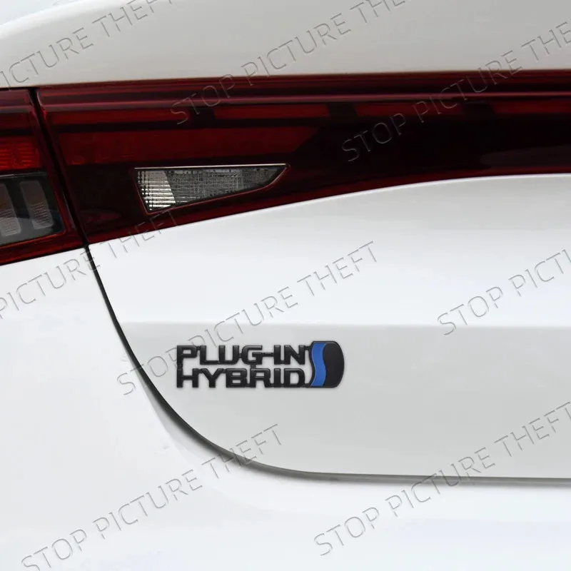 Liga de metal plug-in logotipo híbrido tronco do carro fender adesivo emblema lateral emblema para toyota rav4 camry rav4 prius prado C-HR hilux gr