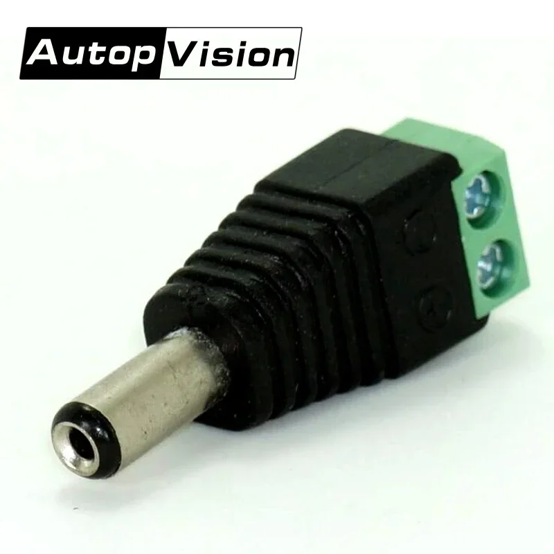 10Pcs/lot Professional CCTV BNC Accessories 2.1 x 5.5mm DC Power male Plug Jack Adapter Connector Plug for CCTV LED Strip Light