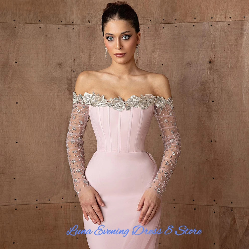 Exquisite Tulle Boat Neck Customized Evening Dress Elegant Long Sleeves Wedding Dresses Delicate Beading Appliques Bridal Gowns image 5