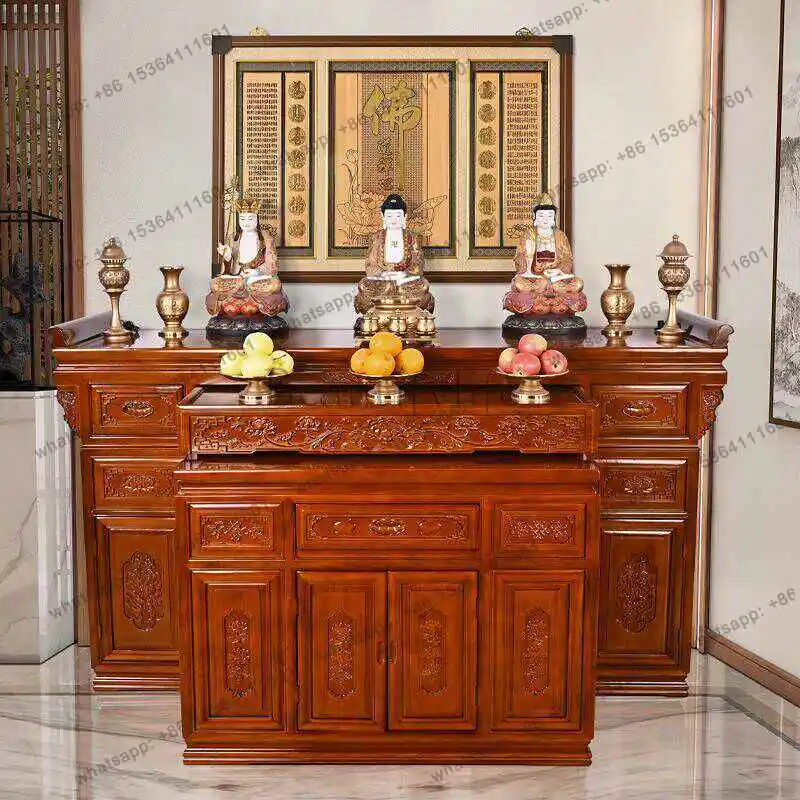 FG  Zhongtang table rural incense case Shentai economical solid wood household Chinese incense table living room decoration