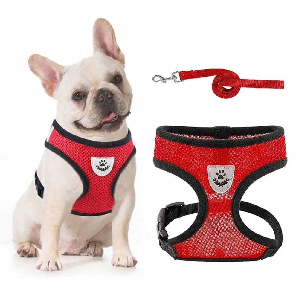 Adjustable Summer Small Dog Vest Mesh Breathable Dog Harness Leash Set Medium Cat Harness Lead for Small Cat Lesah Accessories