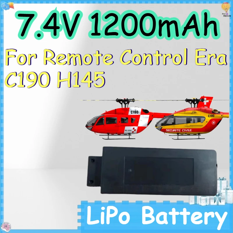 7.4V 1200mAh LiPo Battery for Remote Control Era C190 H145 Bird Simulation Helicopter Battery Pack
