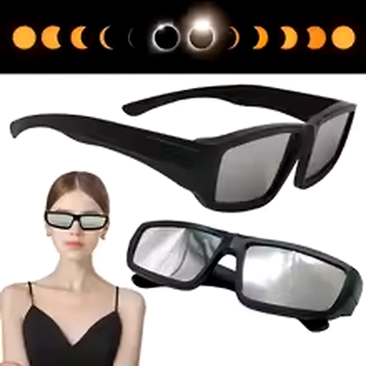 Solar Eclipse Glasses 1/2/3/5 Pack, ISO Certified Safe Viewing Shades for Solar Observation, Eclipse Watching Protective Eyewear
