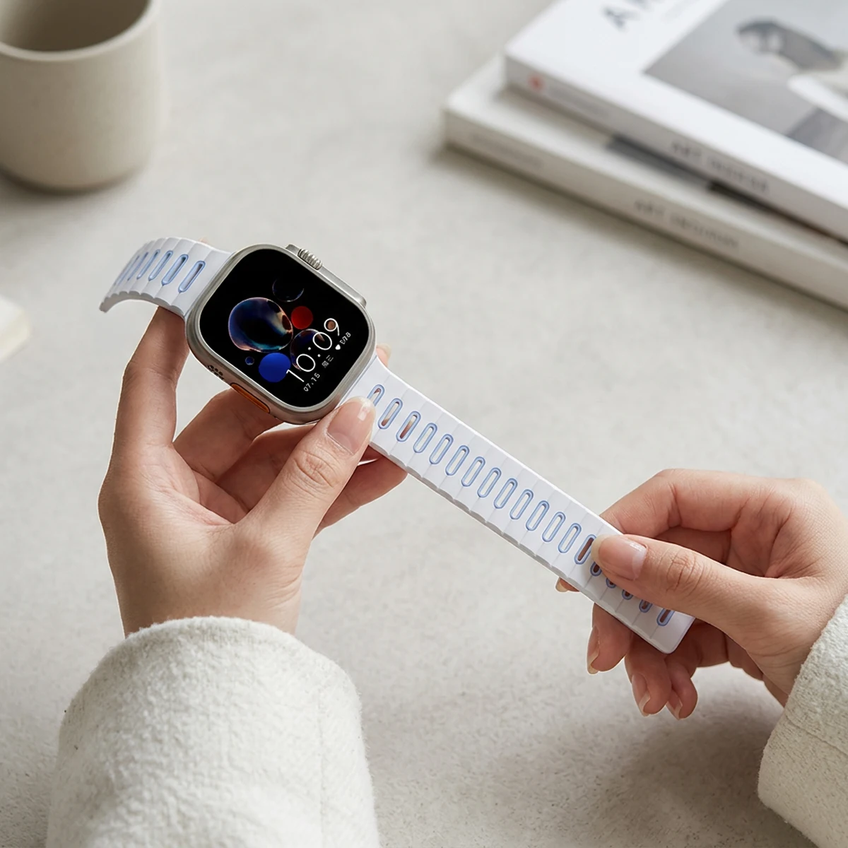 Magnetic Silicone Strap for Apple Watch Bands 49mm 45mm 44mm 42mm 46mm Bracelet Correa for IWatch Series 11 10 SE 9 8 7 6 Ultra3