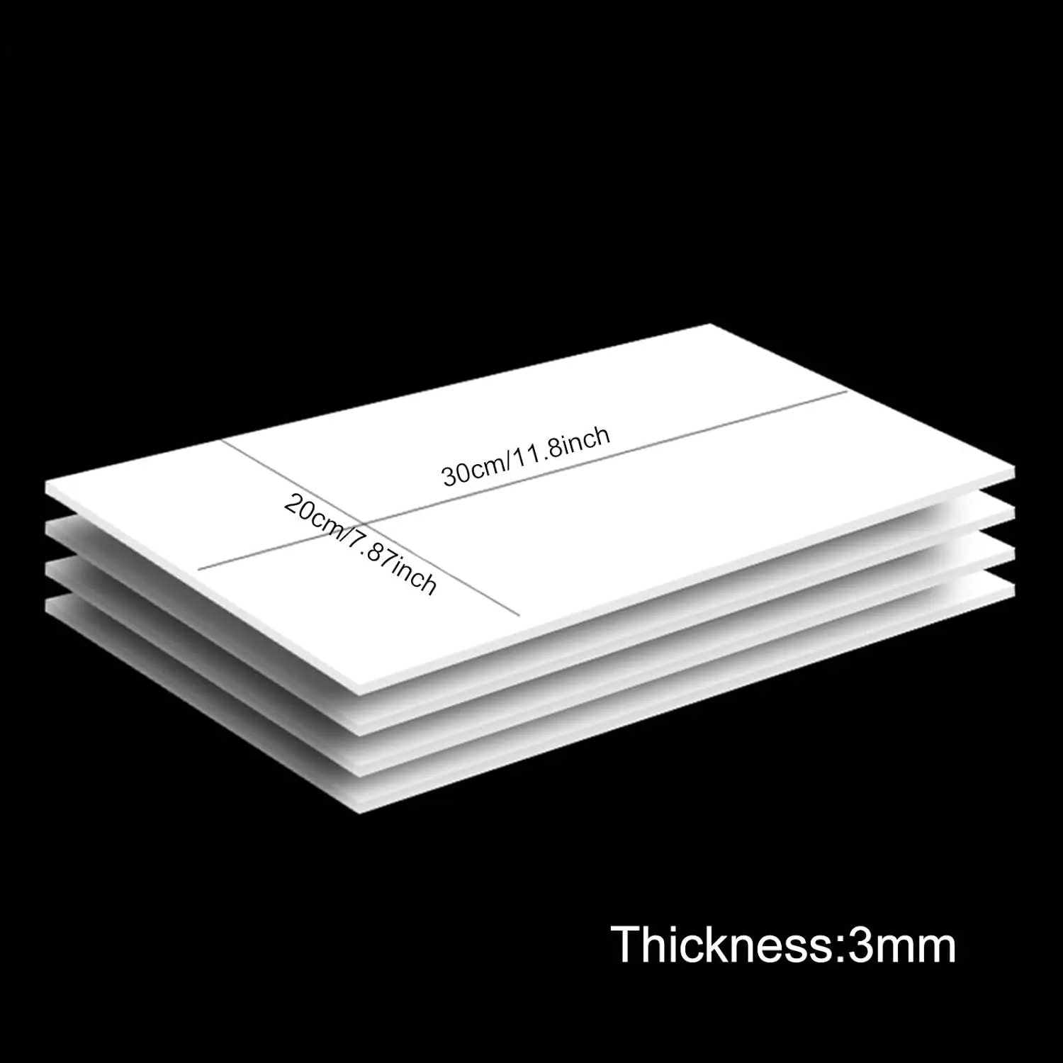 1 2 3 5 Sheets 3mm White Foam Boards 11.8x7.8inch Rectangle Foam PVC Sheet Poster Board Mount Board