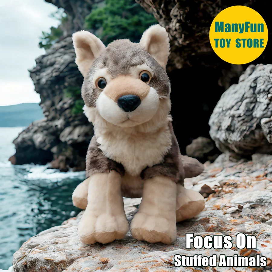 

Плюшевая игрушка «Сый волк» Lobos High Fidelity Coyote Plushie Wolf Peluche, реалистичные мягкие игрушки, имитация куклы Kawai, игрушки, подарки для детей