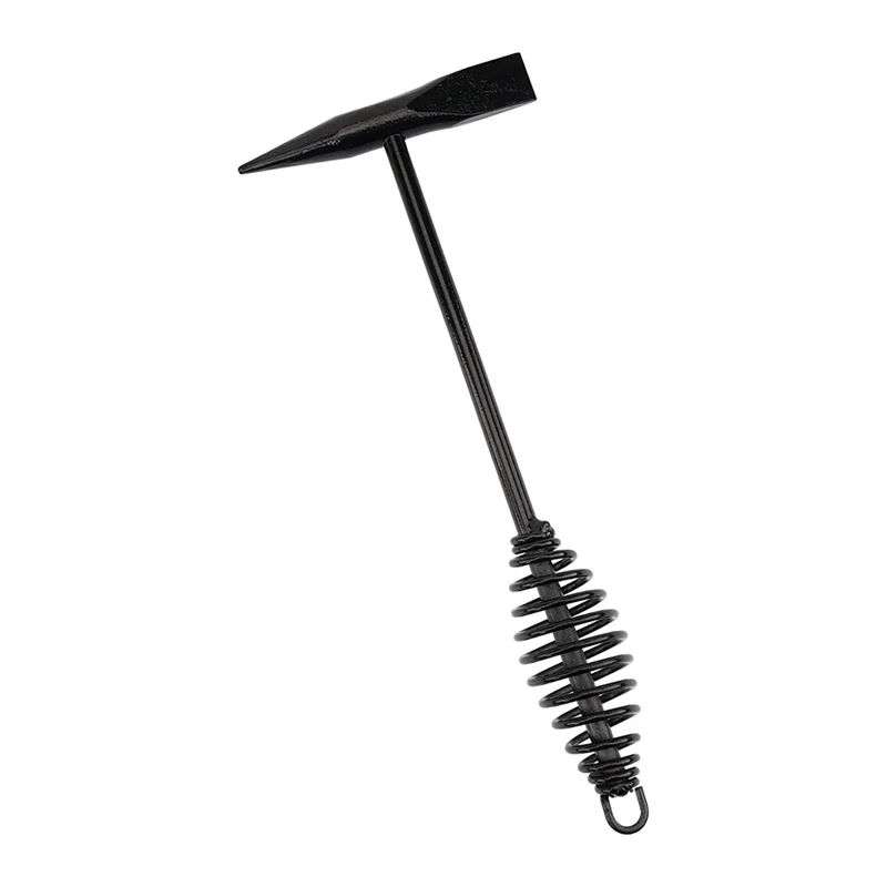 Welding Chipping Hammer with Coil Handle,11 Inch Welding Steel Wire Brush for Cleaning Removing Slag & Welding Residue C