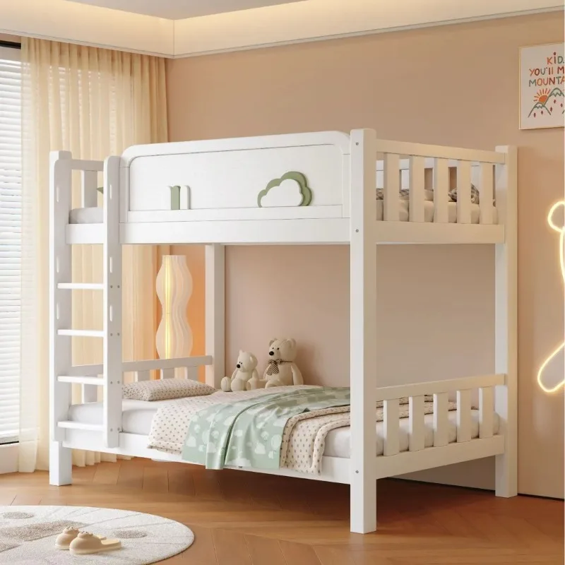 

Двухъярусные кровати из массива дерева для детей, многофункциональные белые кровати для родителей и детей, двухъярусные кровати с верхним и нижним спальным местами