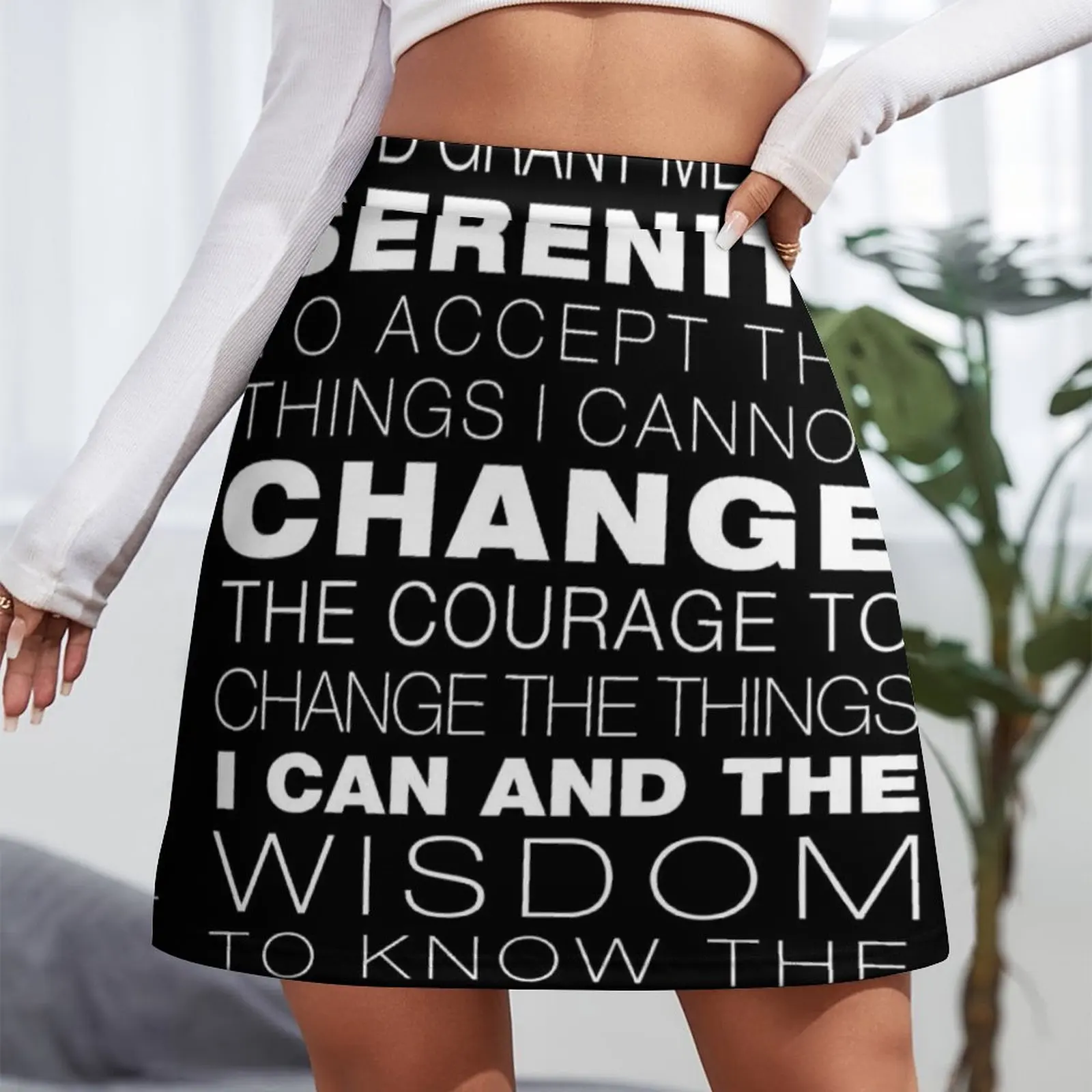 Serenity Prayer (Black Background) Mini Skirt Woman skirt shorts dresses for prom