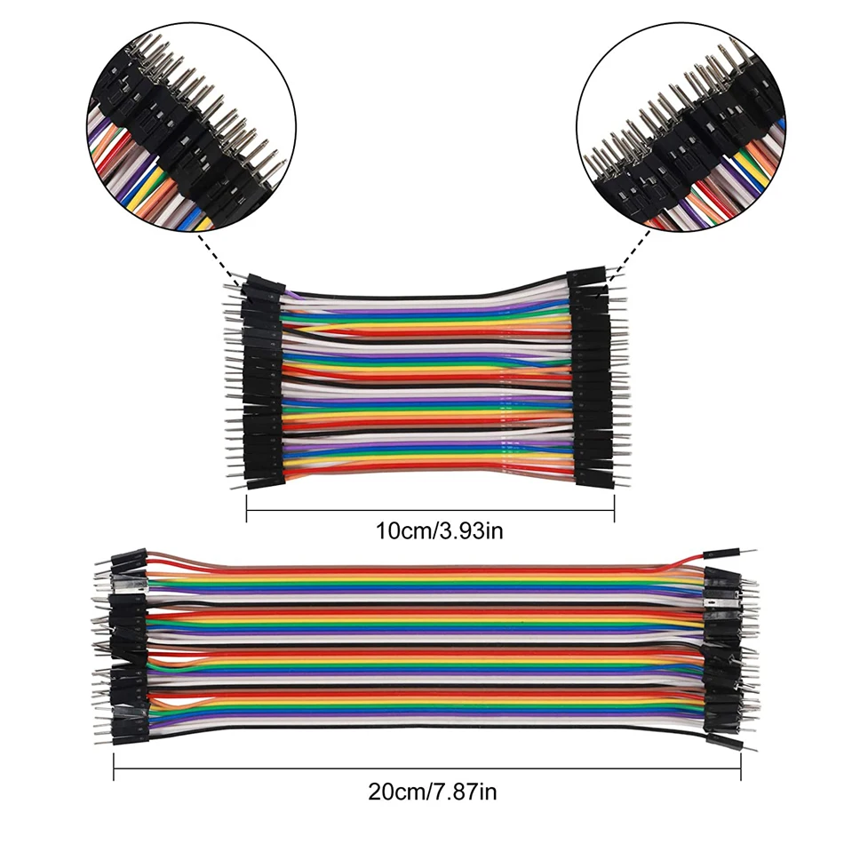 40 Pin Solderless Breadboard Jumper Wire 10/20CM Jumper Wire Solderless Breadboard Jumper Wires M–F Male - Male F-F for Arduino