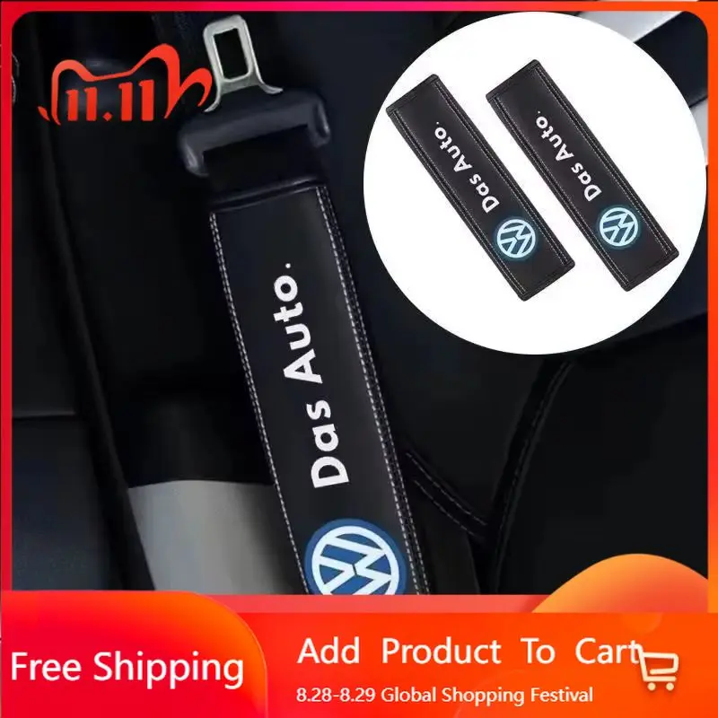 VW para VOLKSWAGEN VW 2026 nuevas de cuero almohadilla para cinturón de seguridad de coche funda protectora de hombro para Volkswagen Polo Golf Jetta Beetle Tiguan To