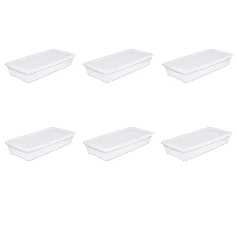 

Sterilite 41 Qt Storage Box Lid ，Set of 6 storage box organizer box storage containers