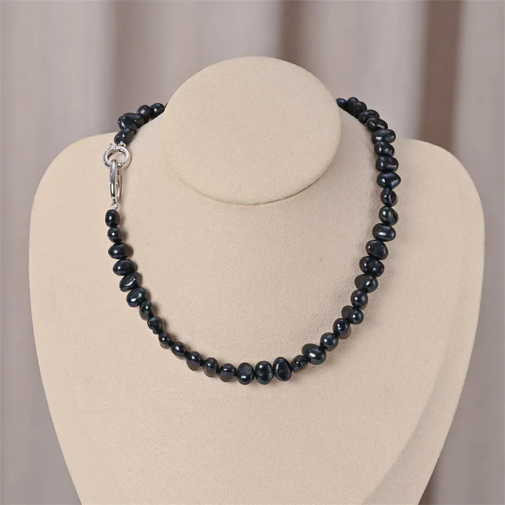 Hengsheng 2025 Newest 7-8mm Baroque Freshwater Pearl Necklaces for Women 40 45 50cm Copper Clasp Pearl Necklace Jewelry Gift