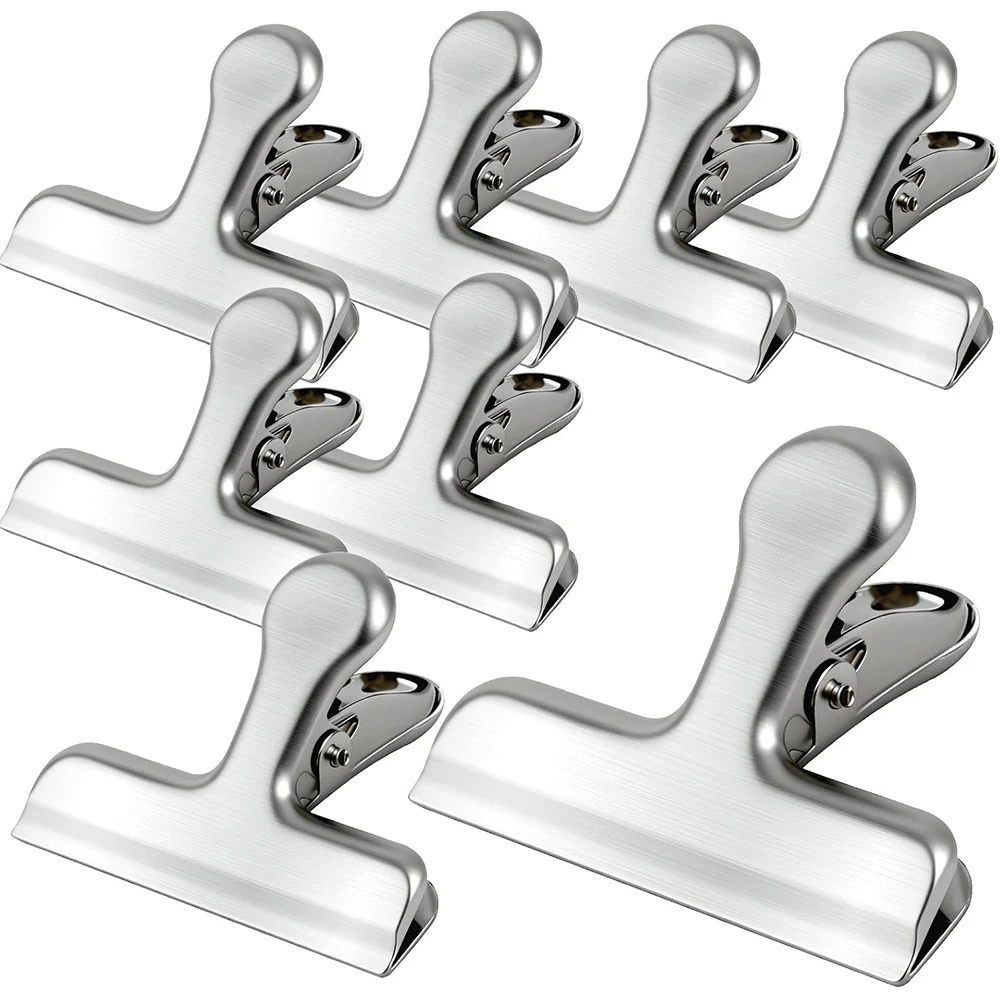 6 Pack Bag Clips Stainless Steel Chip Clips Rust-Proof Kitchen Bag Clips For Food Preservation Secure Snack Clip with Wide Jaw