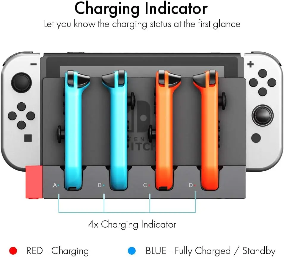ل NS التبديل JoyCon جهاز شحن محور USB تحكم شاحن حوض حامل محطة حامل التبديل NS JoyCon لعبة شحن المحور