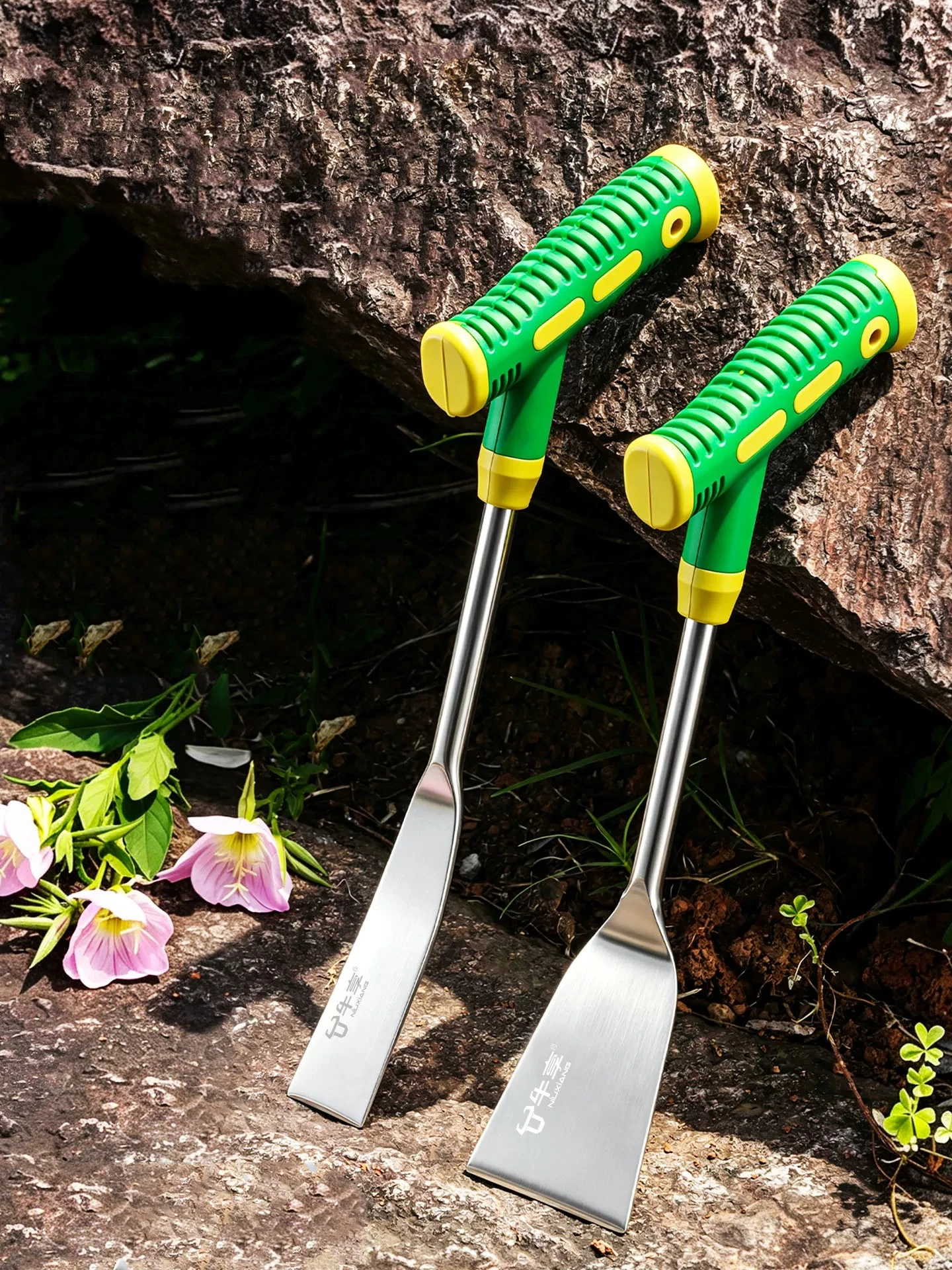 T Shaped Spade Stainless Steel Weeding Tool Garden Trowel Lightweight Hand Tool For Pot Transplanting For Edging Moving Loose