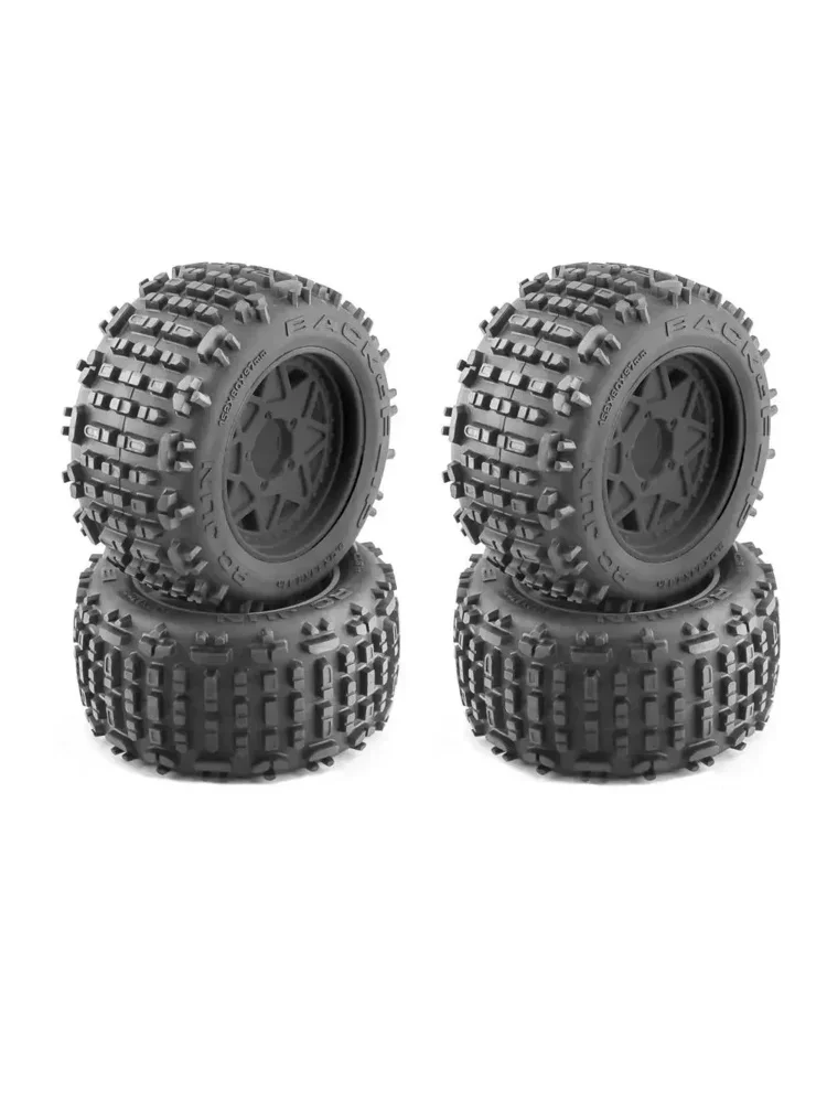 1 jeu de pneus de camion de parcours court 158mm 1/8 1/10 avec roue hexagonale de 12mm 14mm 17mm pour voiture Slash ARRMA SENTON HSP HPI RC