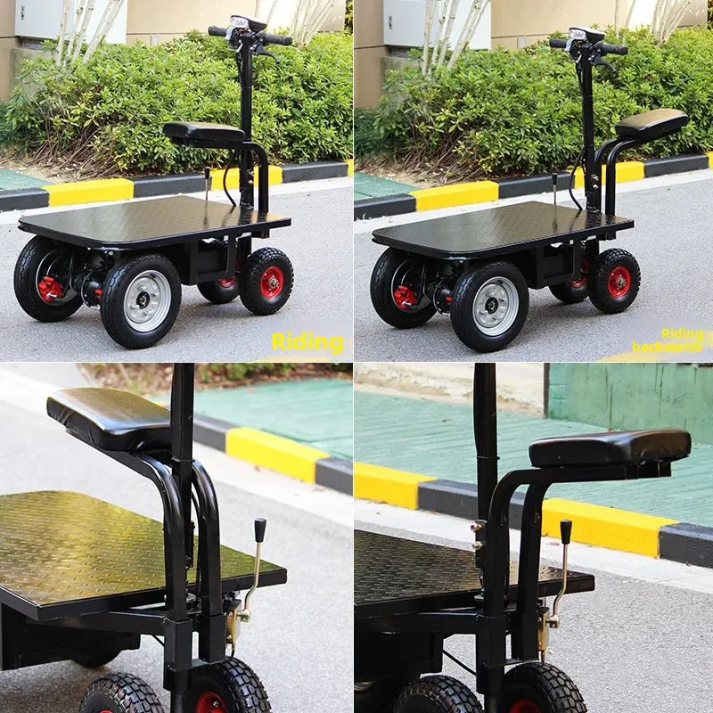 a2-Electric flatbed cart - warehouse delivery, construction site, and mobile vendor workhorse