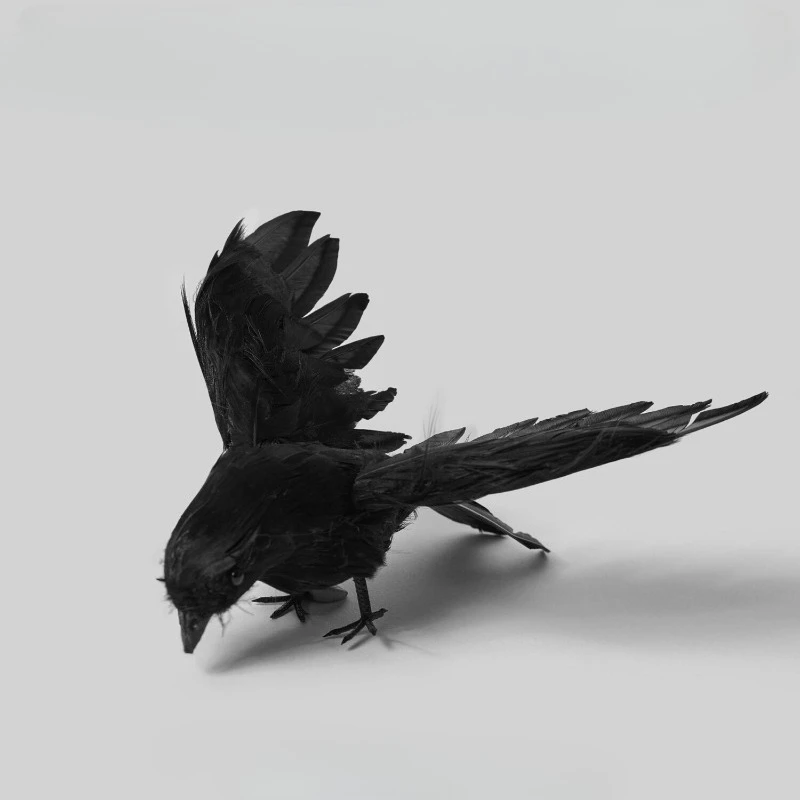 Handmade Halloween Cosplay Props Artificial Crows Black Bird Ornament Model Ornament Horror Roleplay Accessories Craft Gift