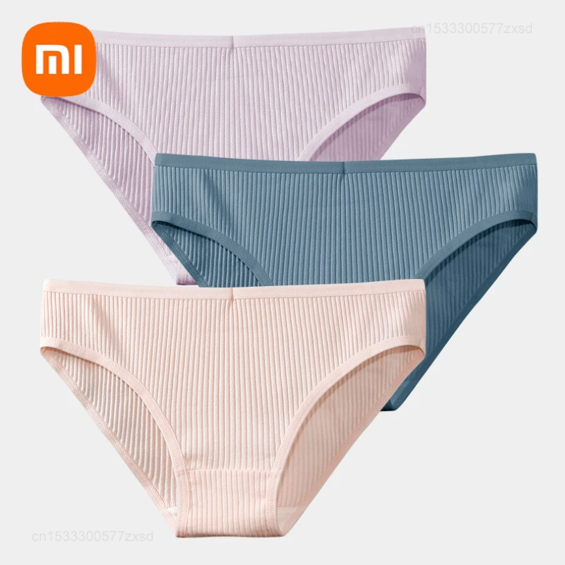 Xiaomi M-2XL Cotton Female Underpants Low Waist Underwear Comfortable Breathable Stripesmedium Waist Minimalist For Women Briefs