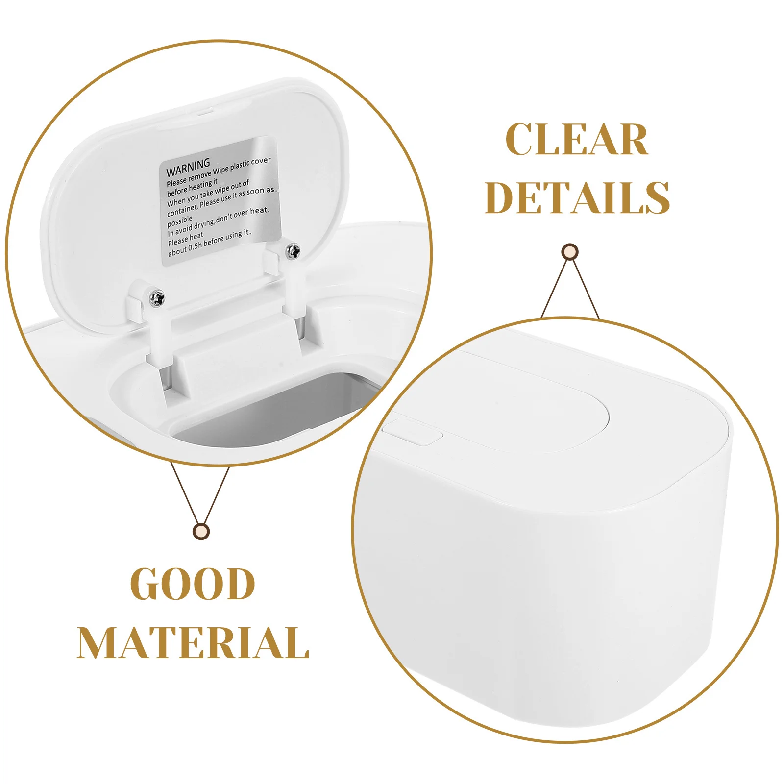 Scaldasalviette portatile USB Riscaldatore per fazzoletti bagnati Design compatto e leggero per viaggi in auto a casa Compatibile con tutte le salviette