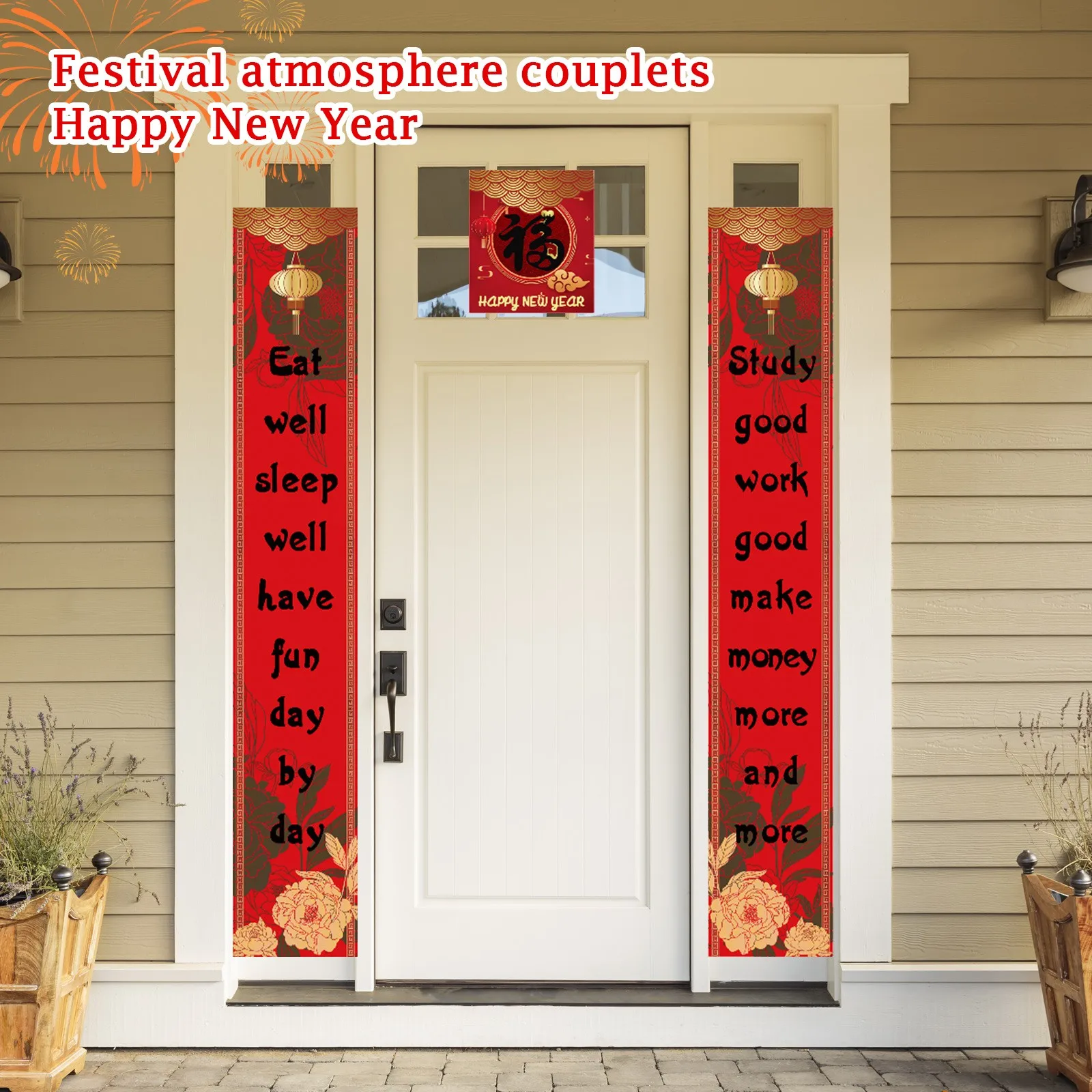 Post English New Year Couplets, Couplets, Dormitory Decoration, Door Paste, New Year, Lunar New Year Decorations, New Year Gifts