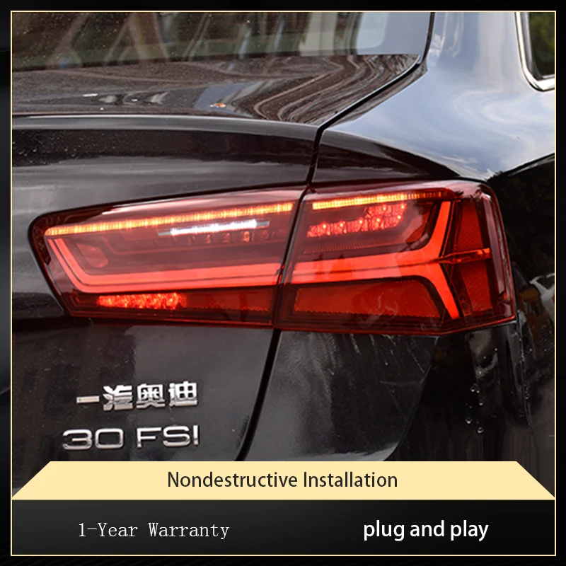 Car Lights For Audi A6L 2012-2018 Tail Light New Fish Bone Design LED DRL Streaming Turn Signal Lamp Automotive Accessories