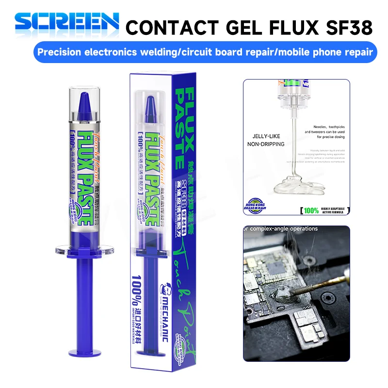 MECHANIC SF38 Nano Flux Paste For Electronics PCB IC Mobile Phone Chip CPU LED BGA Repairing Tracky High Performance Welding Too