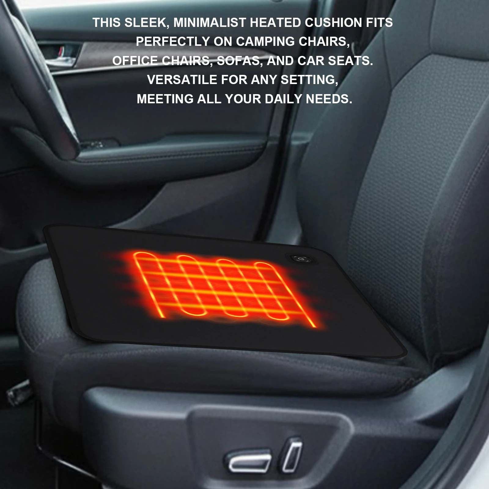 

5V USB Foldable Heating Cushion 3-Level Temperature Foldable Heated Seat Pad Power Bank Not Included for Camping Fishing Office