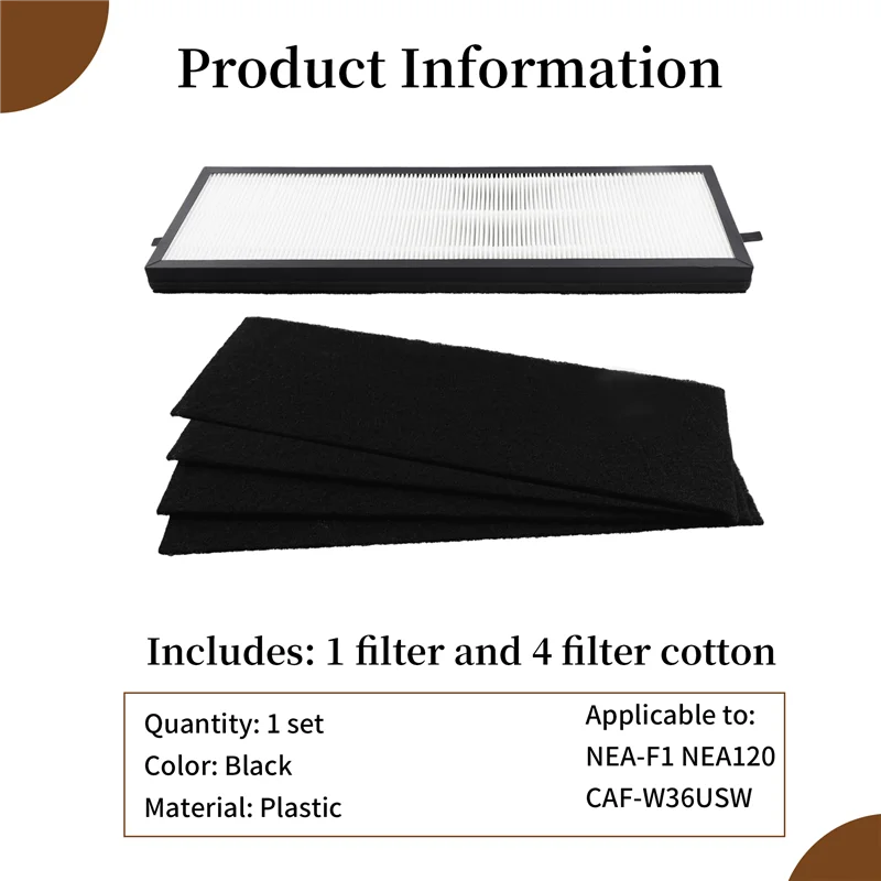 N98R 1 NEA-F1 True HEPA сменные фильтры + 4 фильтра с активированным углем NEA-C1, для Eureka NEA120 и Toshiba Smart Wi-Fi CAF-W36USW