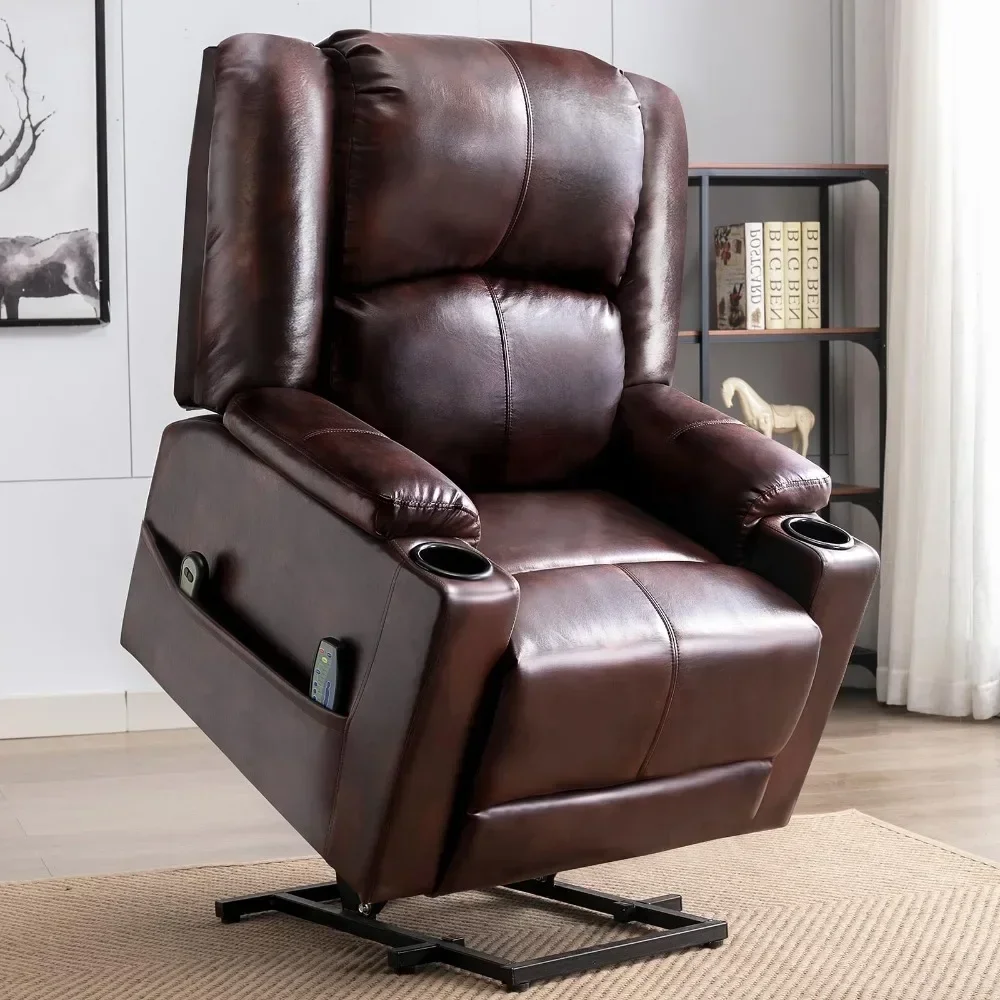 PU Leather Recliner Reinforced Frame Durable Build Space Saving Modern Design Reliable Performance Sturdy Construction