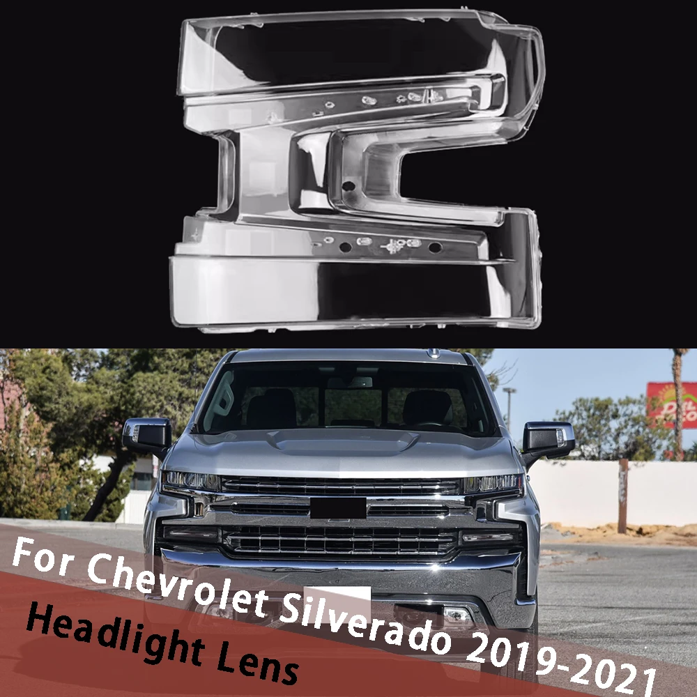 

For Chevrolet Silverado 2019 2020 2021 Auto Accessory Lampshade Headlight Housing Lamp Caps Car Front Headlight Lens Cover