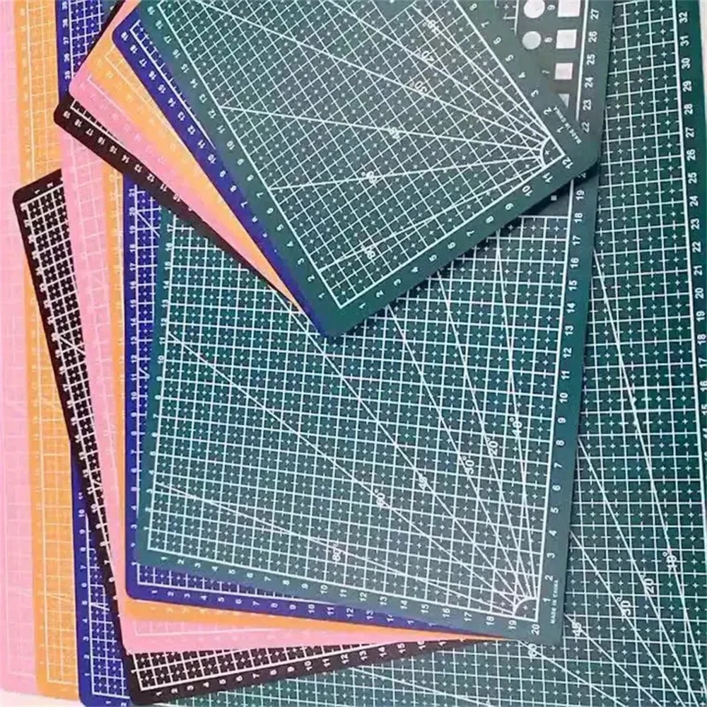 A4 Double-Sided Self-Healing Cutting Mat - Plastic Craft Board with Grid for Fabric, Sewing, and Scrapbooking LK-AA87