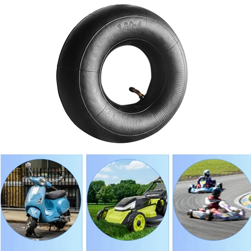 Super Sale Electric Tool Cart Inner Tube 3.00-4 Rubber Inner Tube Handcart Inner Tube 90 Degree Air Inflator Nozzle
