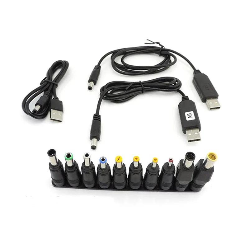 USB boost line DC 5V to 9V 8.4V 12V 12.6v Step UP Module 10 dc male power jack plug Converter connector Adapter charging Cable Q