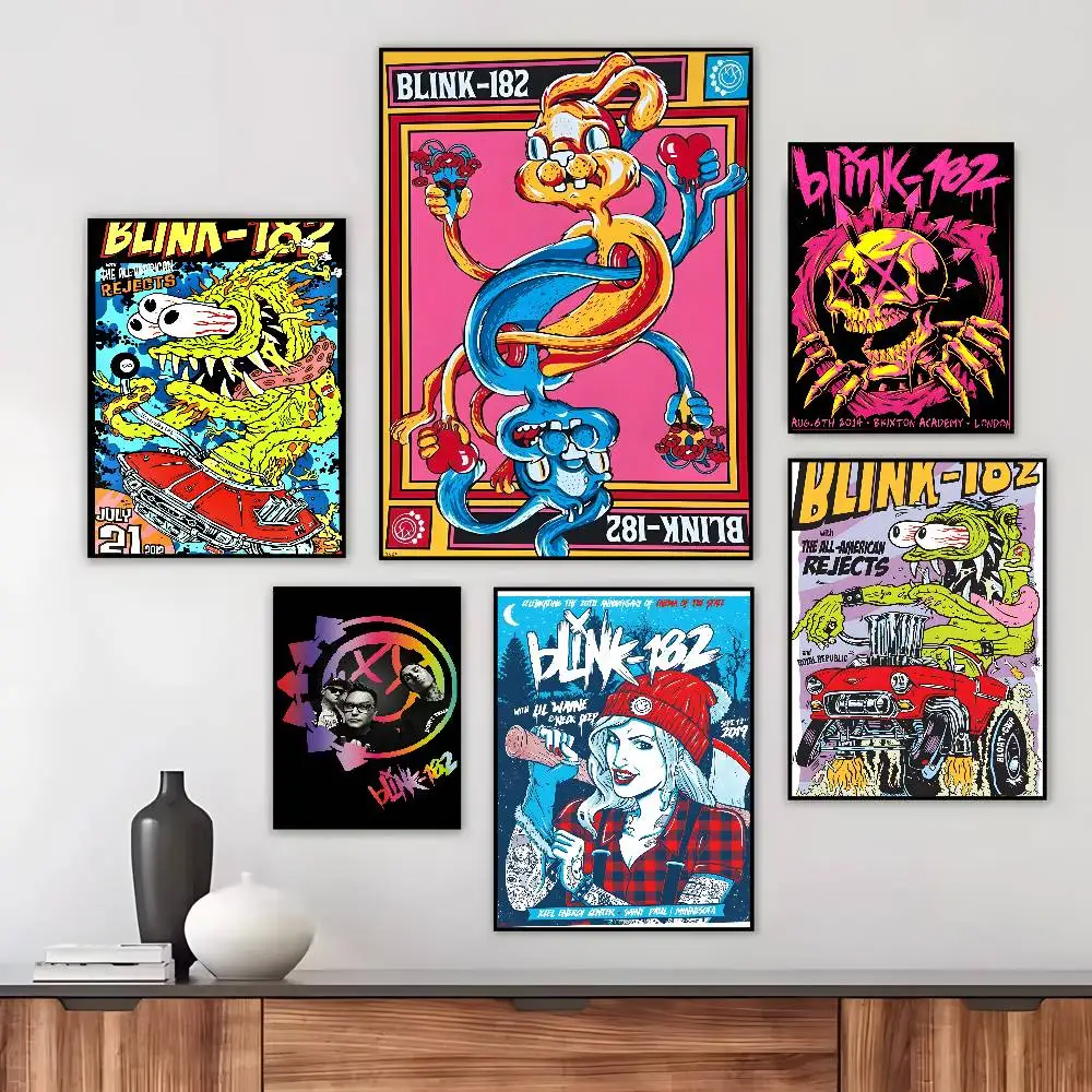 B-Band Rock Music B-B-BLINK-182 Fashion Poster Art Canvas Prints Painting Wall Art Pictures for Living Room Decoration