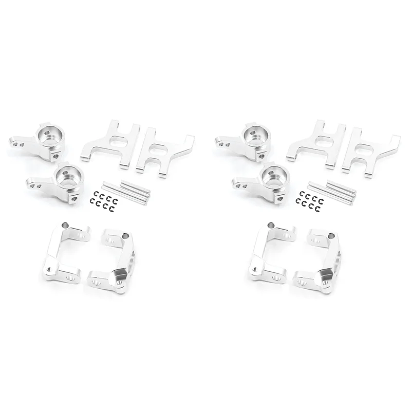 AS96-4X Copa de dirección delantera de metal C Hub Carrier Juego de brazo de suspensión para 1/10 RC Crawler Car Tamiya CC01 CC-01 Piezas de mejora, 2
