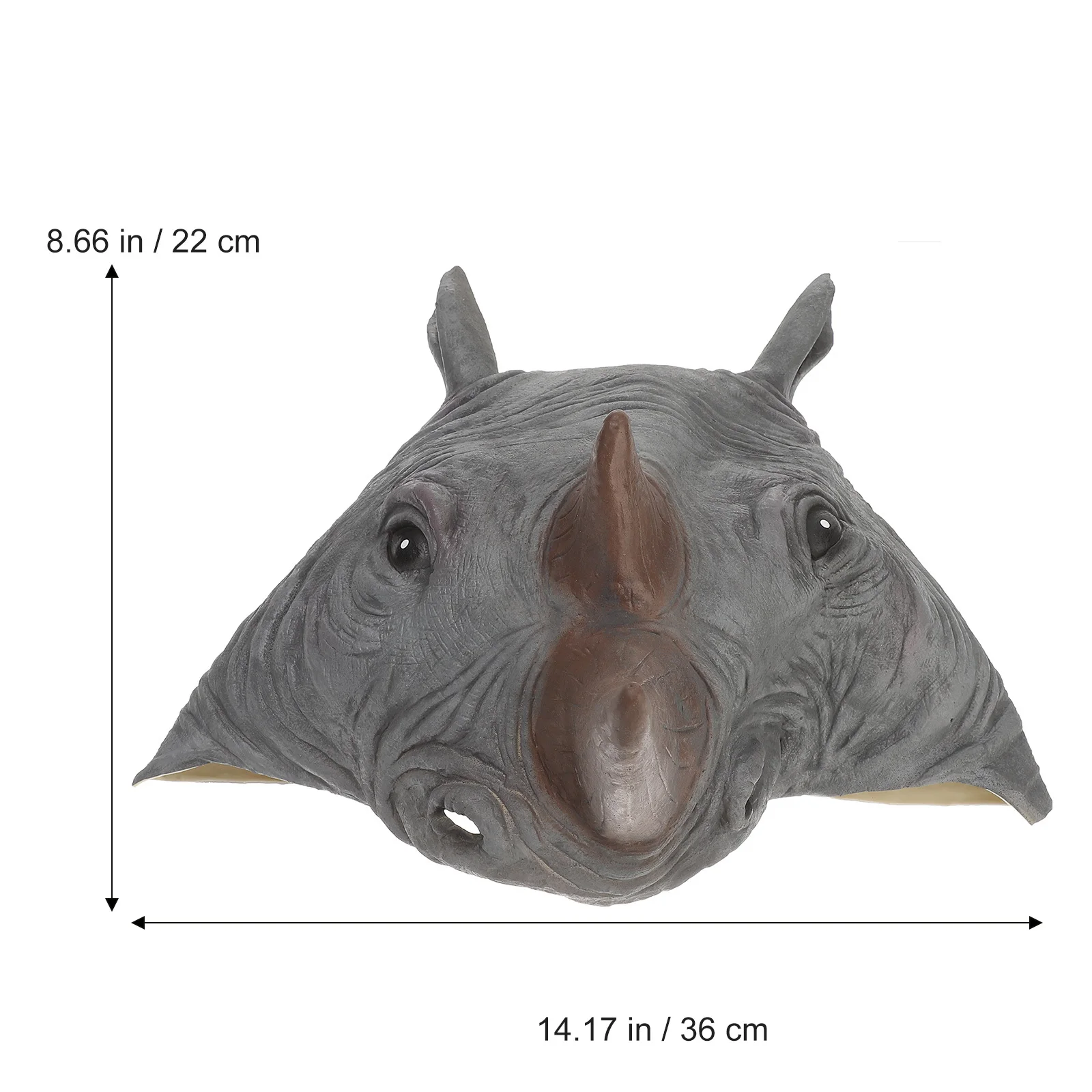 Halloween Rhino Animal Headwear Vivid Latex Cosplay Mask for Party Performance Trick Photo Props Halloween Cap