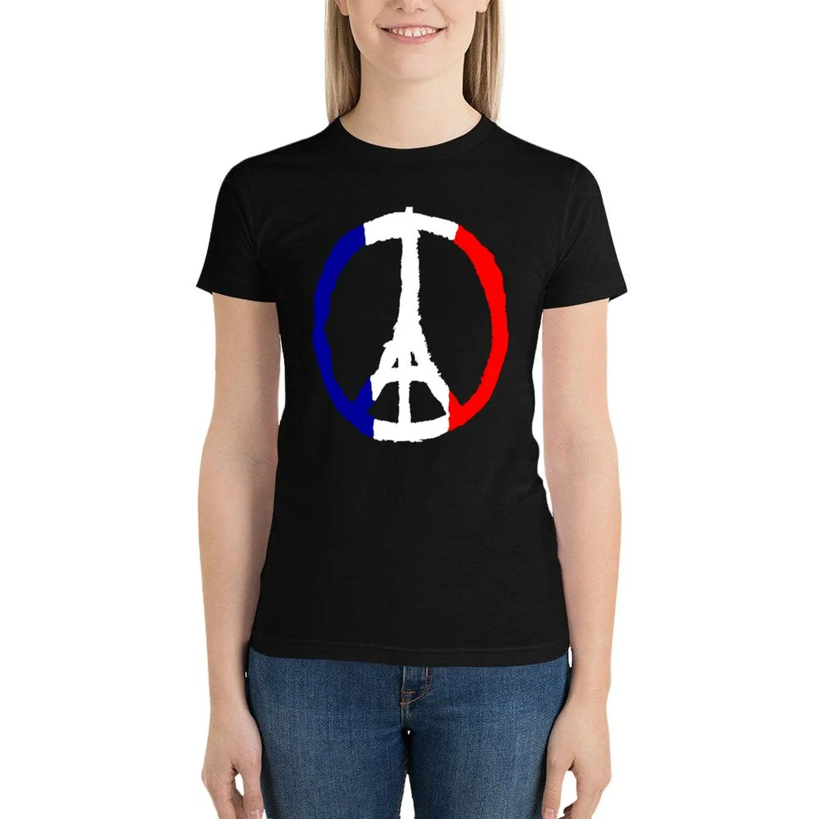 Peace For Paris T-Shirt tees animal print shirt for girls Summer Women's clothing